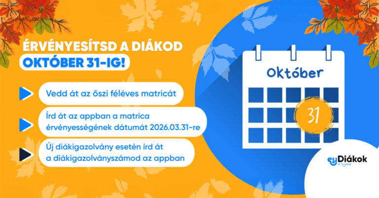 Most még egyszerűbb a diákigazolványod érvényesítése!